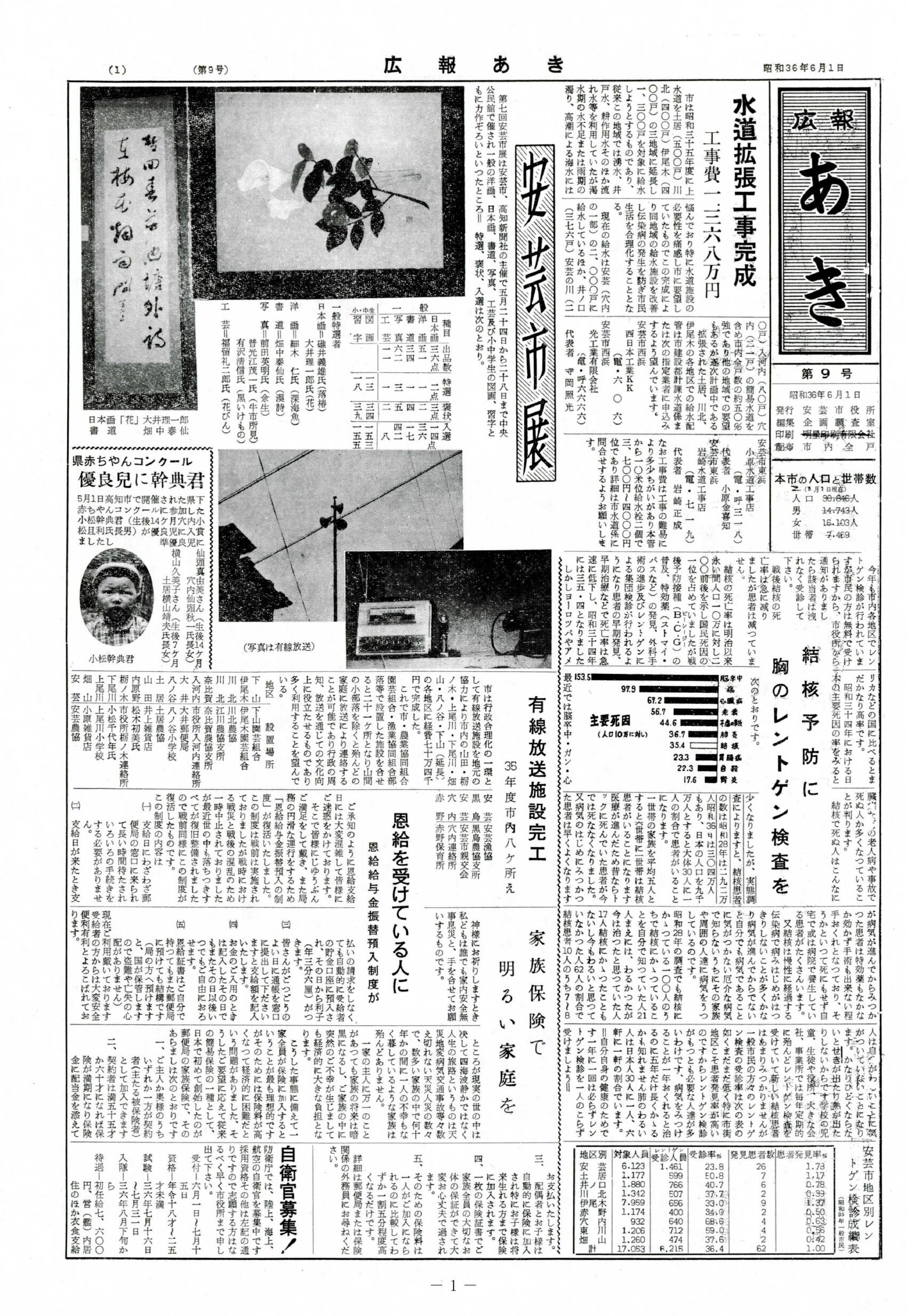 広報あき　第9号　1961年6月発行の表紙画像